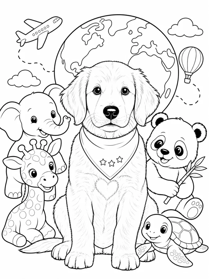 Turn a Pet Photo Into a Coloring Book example