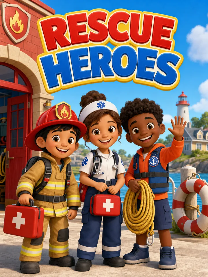 Rescue Heroes coloring book preview