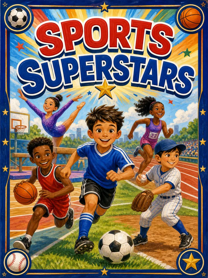 Sports Superstars coloring book preview